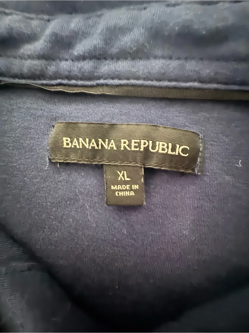 Banana Republic Men's Shirt Navy Long-Sleeve Polo 100% Cotton SZ XL
